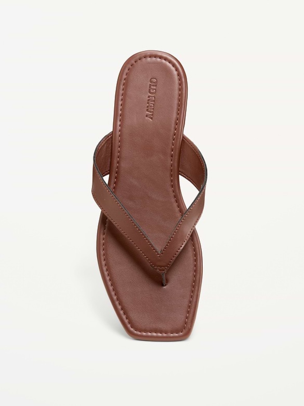 Old Navy Faux Leather Square Toe Flip Flops in Brown